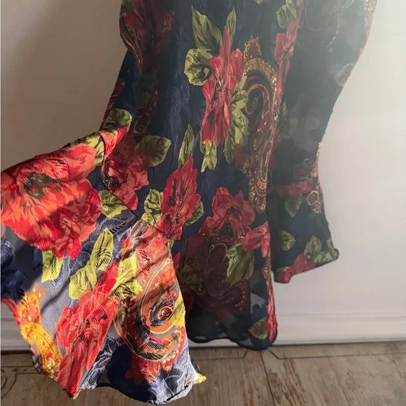 Victoria's Secret Navy Floral Lace Nightie 2pc Size M Gold Label 90s Coquette - Picture 3 of 12